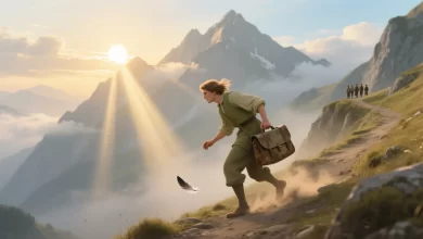 Person oder kleine Gruppe in dynamischer Haltung, symbolisch fuer Motivation trotz Rueckschlaegen, innere Staerke und Zielorientierung bei Sonnenaufgang.