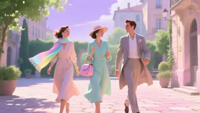 Wie kann ich meinem Alltag mehr Farbe verleihen? Szene mit modernen, eleganten Figuren, harmonischen Pastelltönen und weichen Licht- und Schattenübergängen. Hochauflösende, halb-realistischer, professionell ausgearbeitete, textfreie Komposition, die emotionale Lebendigkeit und Dynamik vermittelt.